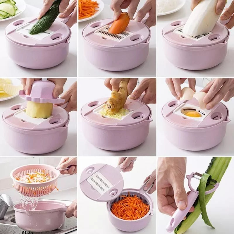 12 em 1 - Kit Cortador de Legumes Multifuncional