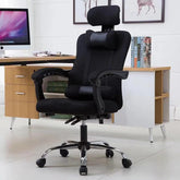 Cadeira de Escritório Ergonomica Girável, Cadeira de Home Office Encosto Ajustável, com Suporte para Pescoço e Cintura, Sem Pés, Preto