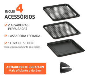 Fritadeira Air Fryer Forno Oven 12l Afon-12l-bg Preto