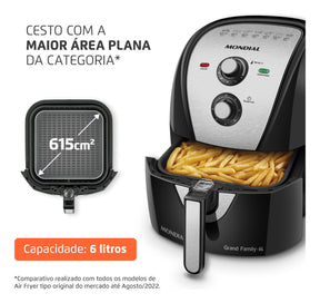 Fritadeira Sem Óleo Air Fryer 6l Afn-60-Bi 1900w Preto/inox