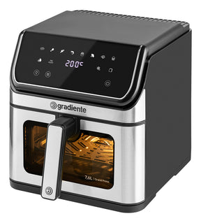 Fritadeira Eletrica Sem Óleo Airfryer 7,6 Litros Grand Prime Gradiente Cesto Removível Inox Com Timer 127V