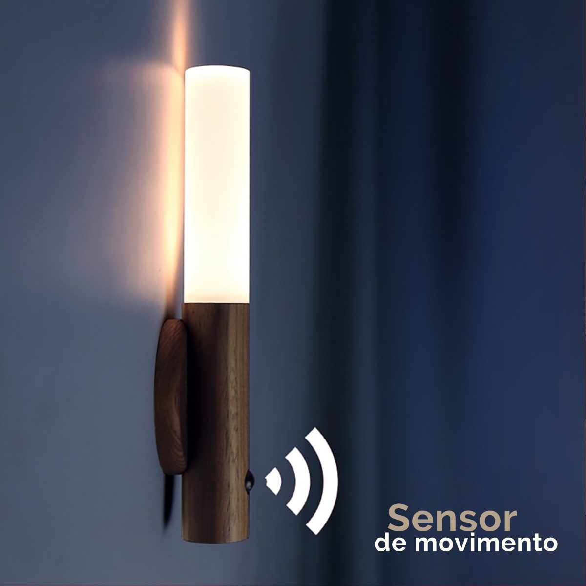 StickLamp™ Luminária Led com Sensor de Movimento Bastão de Madeira