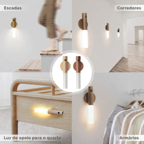 StickLamp™ Luminária Led com Sensor de Movimento Bastão de Madeira